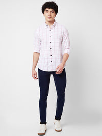 SPYKAR Men Windowpane Checked Opaque Cotton Casual Shirt