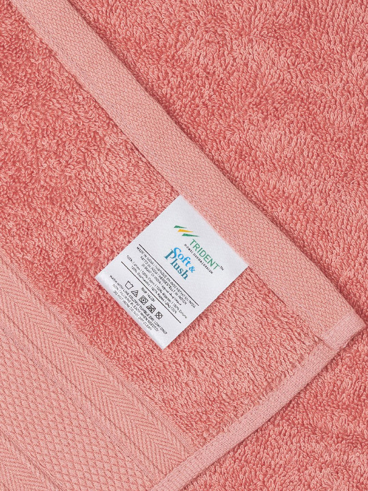 MYTRIDENT Peach Set Of 2 500 GSM Bath Towels