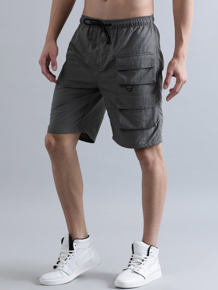Bene Kleed Men Crushed Nylon Cargo Shorts