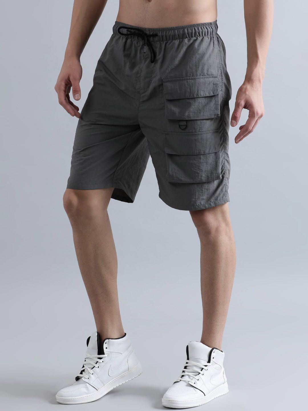 Bene Kleed Men Crushed Nylon Cargo Shorts