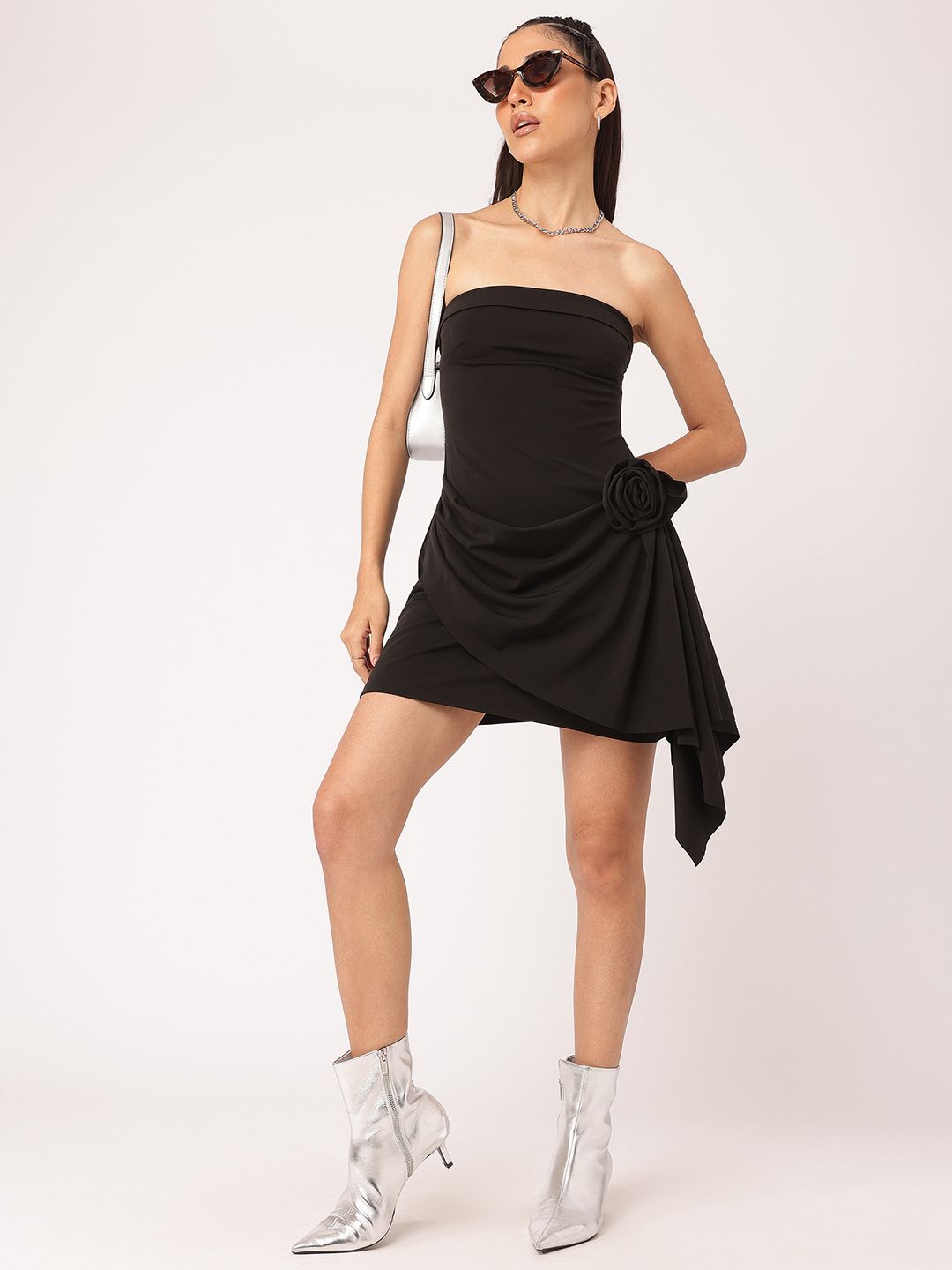 DressBerry Corsage Crush Draped Strapless Dress