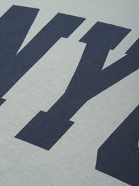 DILLINGER Men Grey & Navy Blue Typography Print Pure Cotton Loose T-shirt