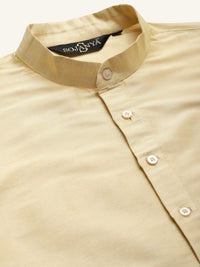 SOJANYA Mandarin Collar Regular Kurta With Churidar & Nehru Jacket