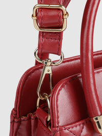 Lino Perros Red Quilted Handheld Bag