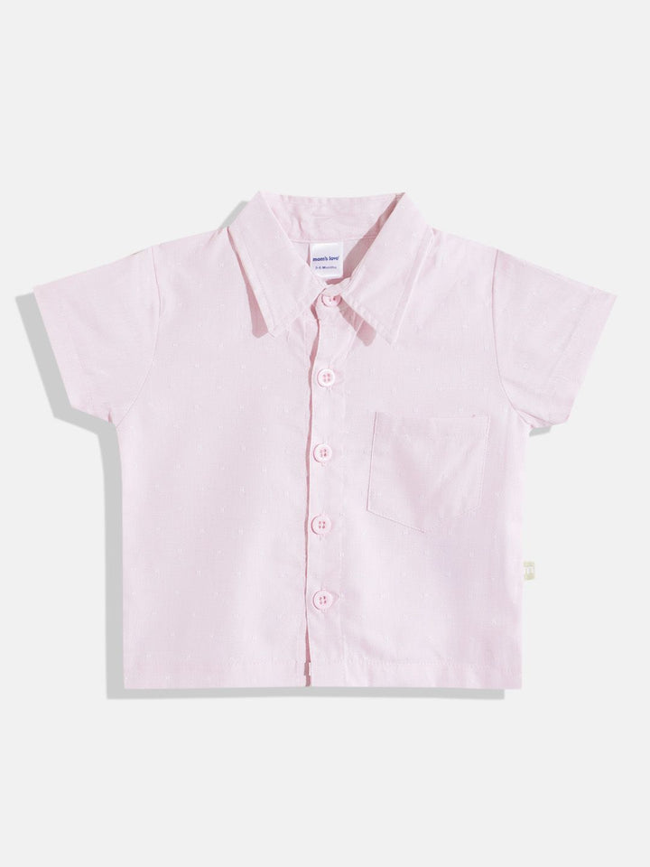 Moms Love Infant Boys Pure Cotton Dobby Shirt