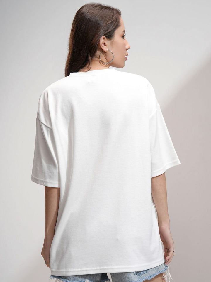 Tokyo Talkies Women Printed Drop Shoulder Oversized T-shirt