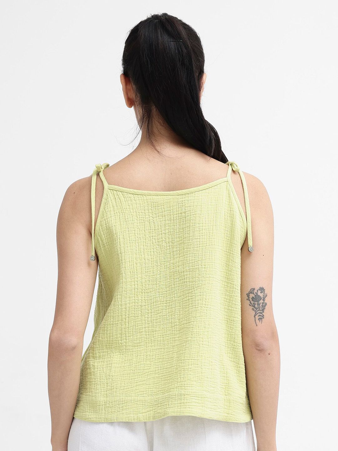RAREISM Self Design Shoulder Straps Cotton Top