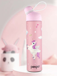 Pexpo Pico Pink Printed Thermosteel ISI Certified Hot Unicorn Flask Water Bottle 500ml