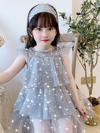 YK Girls Cotton Embellished A-Line Dress