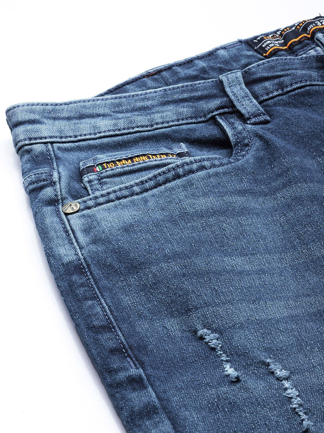 The Indian Garage Co Men Blue Slim Fit Stretchable Jeans