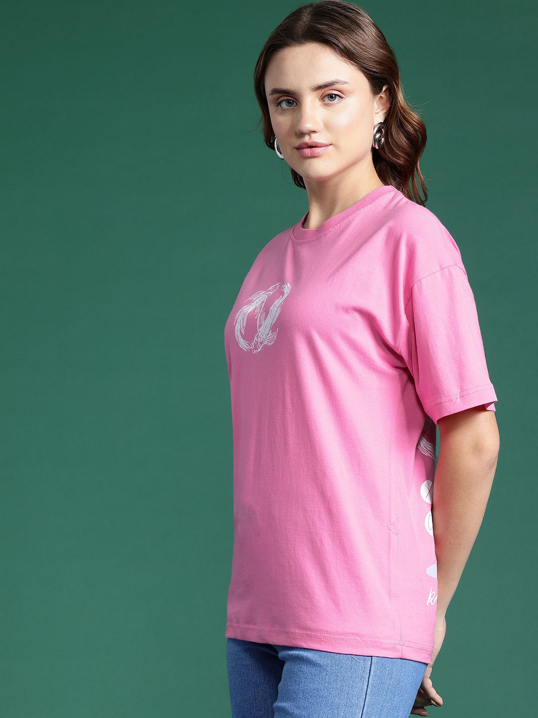 DressBerry Women Printed Pure Cotton T-shirt