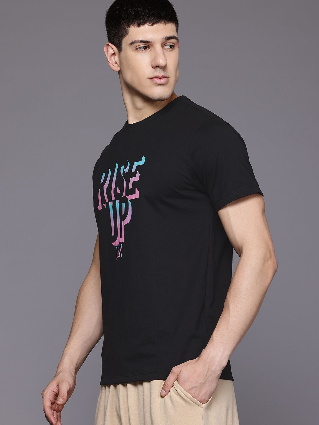 HRX by Hrithik Roshan Typography Printed T-shirt