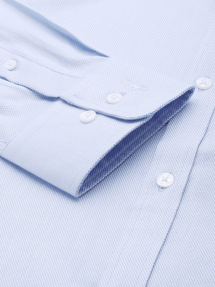 Park Avenue Pure Cotton Self Design Slim Fit Textured Formal Shirt