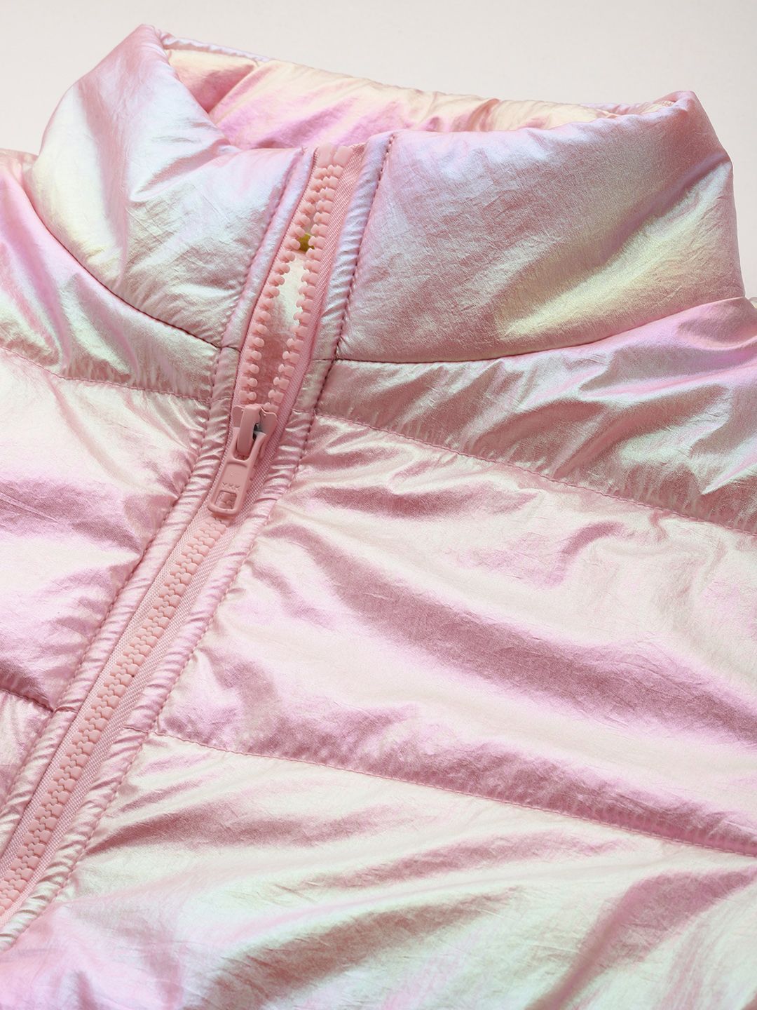 DressBerry  Dual-Toned Shimmer Puffer Jacket