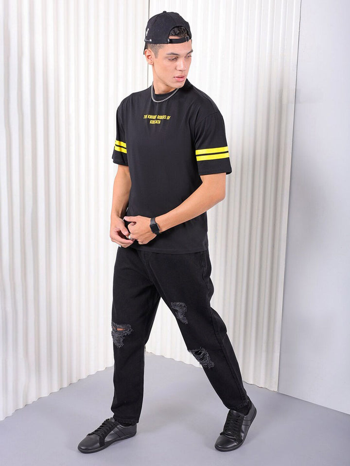 The Indian Garage Co Typography Printed Pure Cotton Regular Fit T-shirt