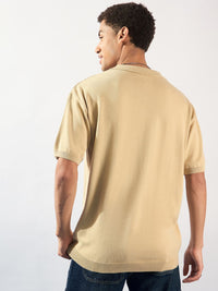 DENNISON Men Oversized Polo Collar Knitted T-Shirt