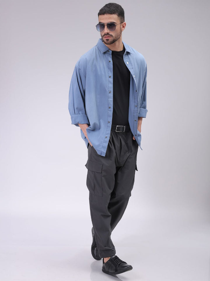 The Indian Garage Co Men Cutaway Collar Checked Cotton Oversized Casual Shirt