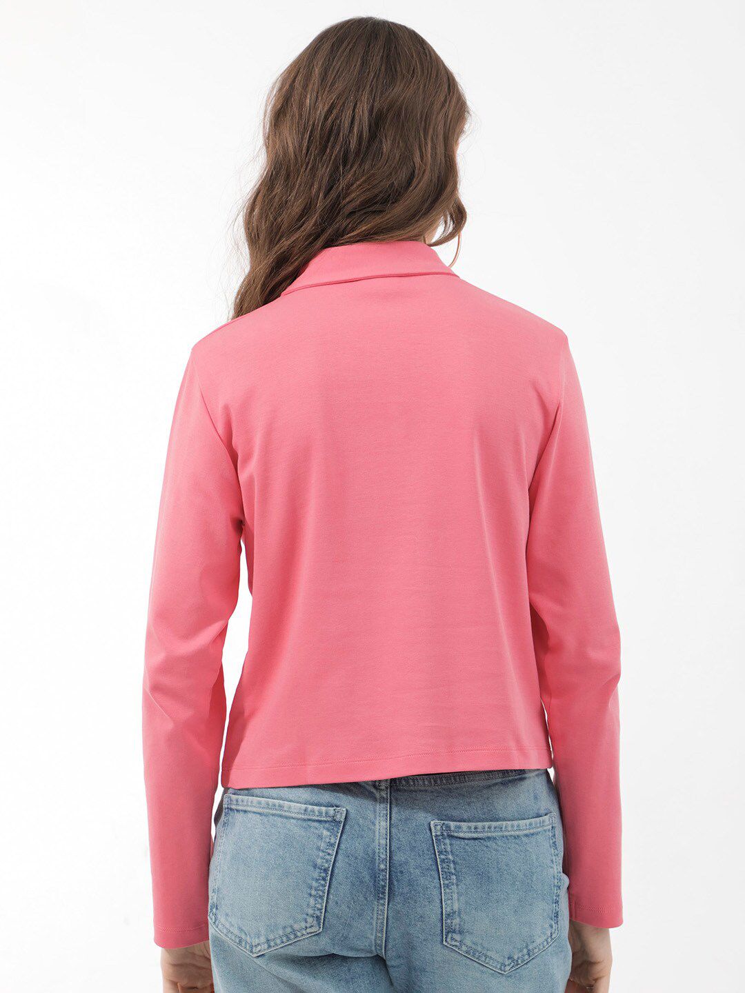 Rareism Shirt Collar Cotton Top