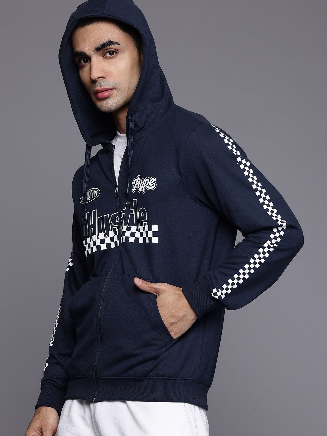 HRX by Hrithik Roshan Typography Moto Printed Hooded Sweatshirt