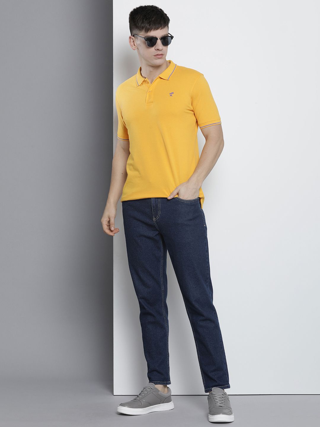 The Indian Garage Co Men Solid Polo Collar T-shirt