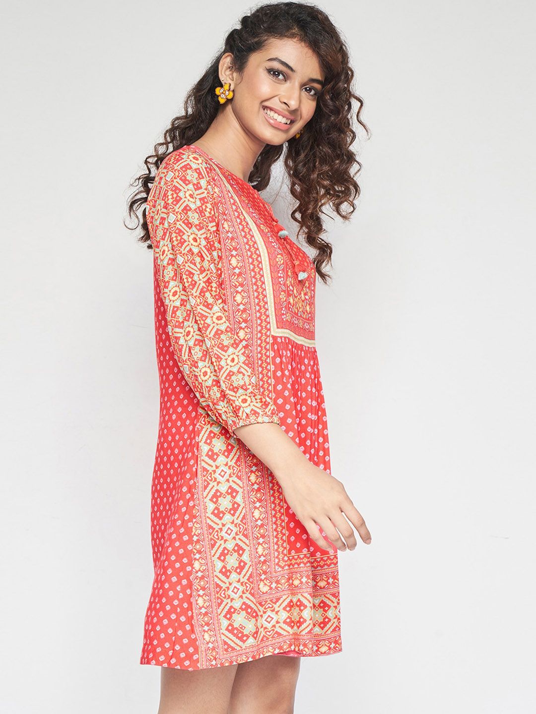Global Desi Printed A-line Ethnic Dress