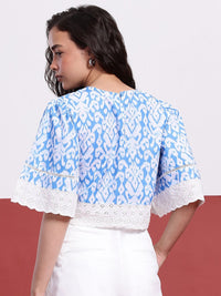 DressBerry Artful Attitude Printed Schiffli Crop Top
