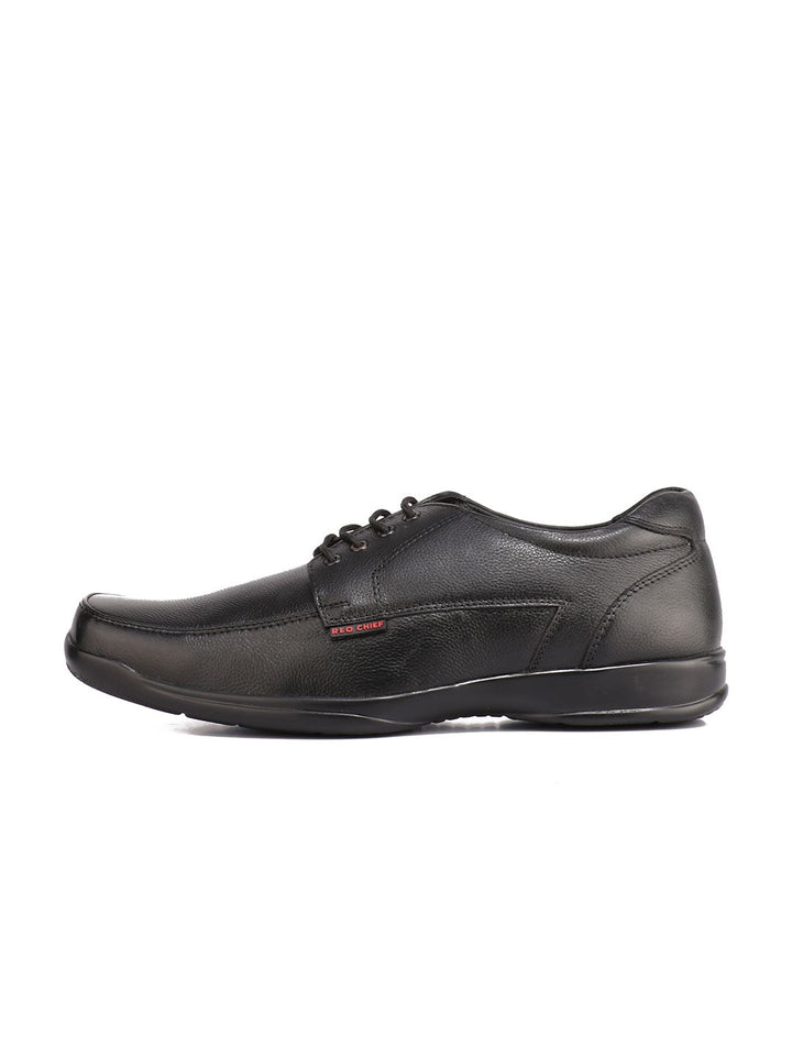 Red Chief Men Black Leather Semiformal Derbys