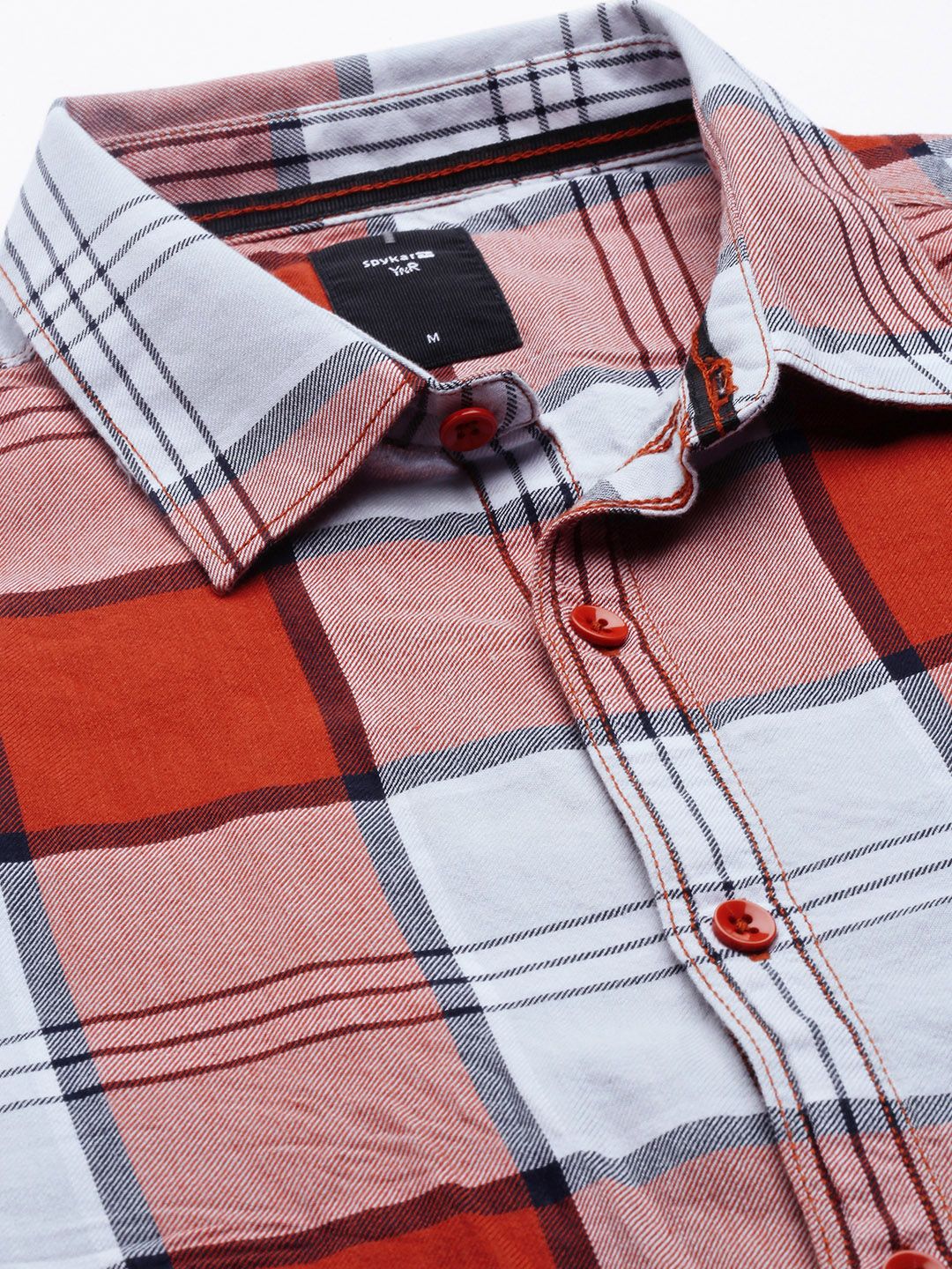 SPYKAR Men Pure Cotton Slim Fit Checked Casual Shirt