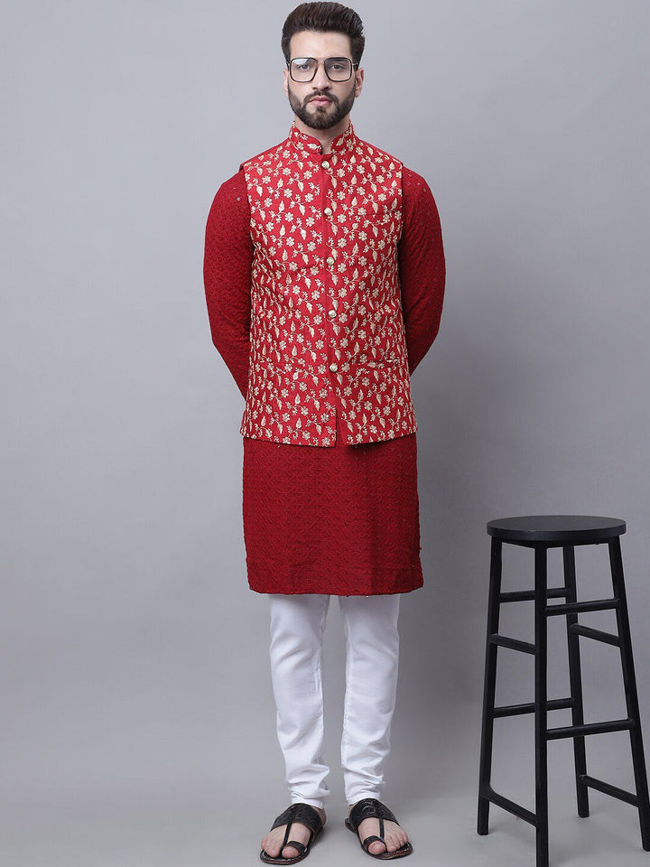 SOJANYA Ethnic Motifs Embroidered Regular Thread Work Pure Cotton Kurta With Pyjamas