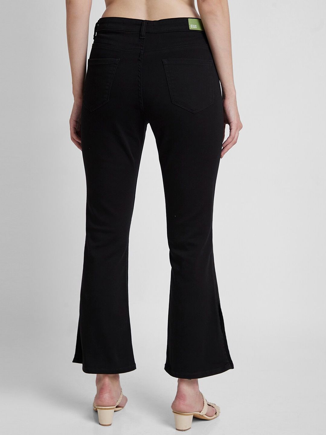SPYKAR Women Black Elissa Bootcut High-Rise Clean Look Stretchable Jeans