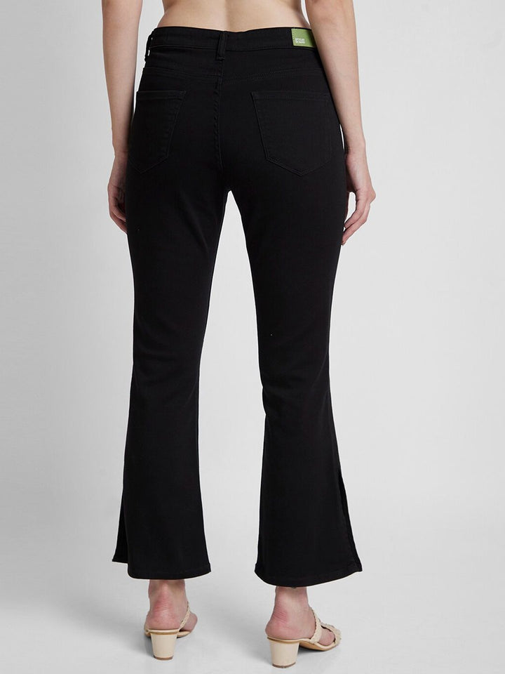 SPYKAR Women Black Elissa Bootcut High-Rise Clean Look Stretchable Jeans