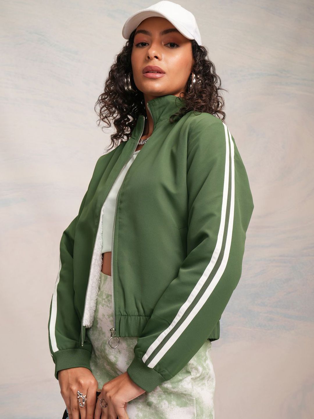 Tokyo Talkies Women Solid Mock Collar Tailored Jacket