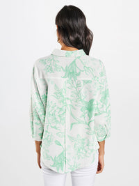 AND Women Green Floral Printed Casual Shirt
