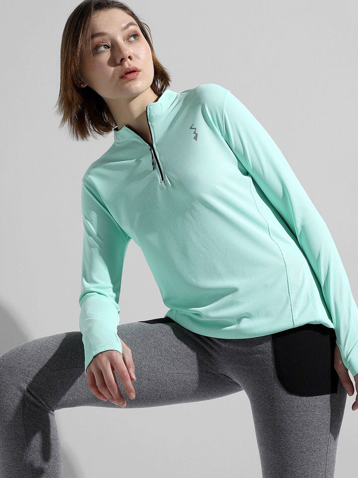 Campus Sutra Band Collar Drop Shoulder Sleeves Sports T-shirt