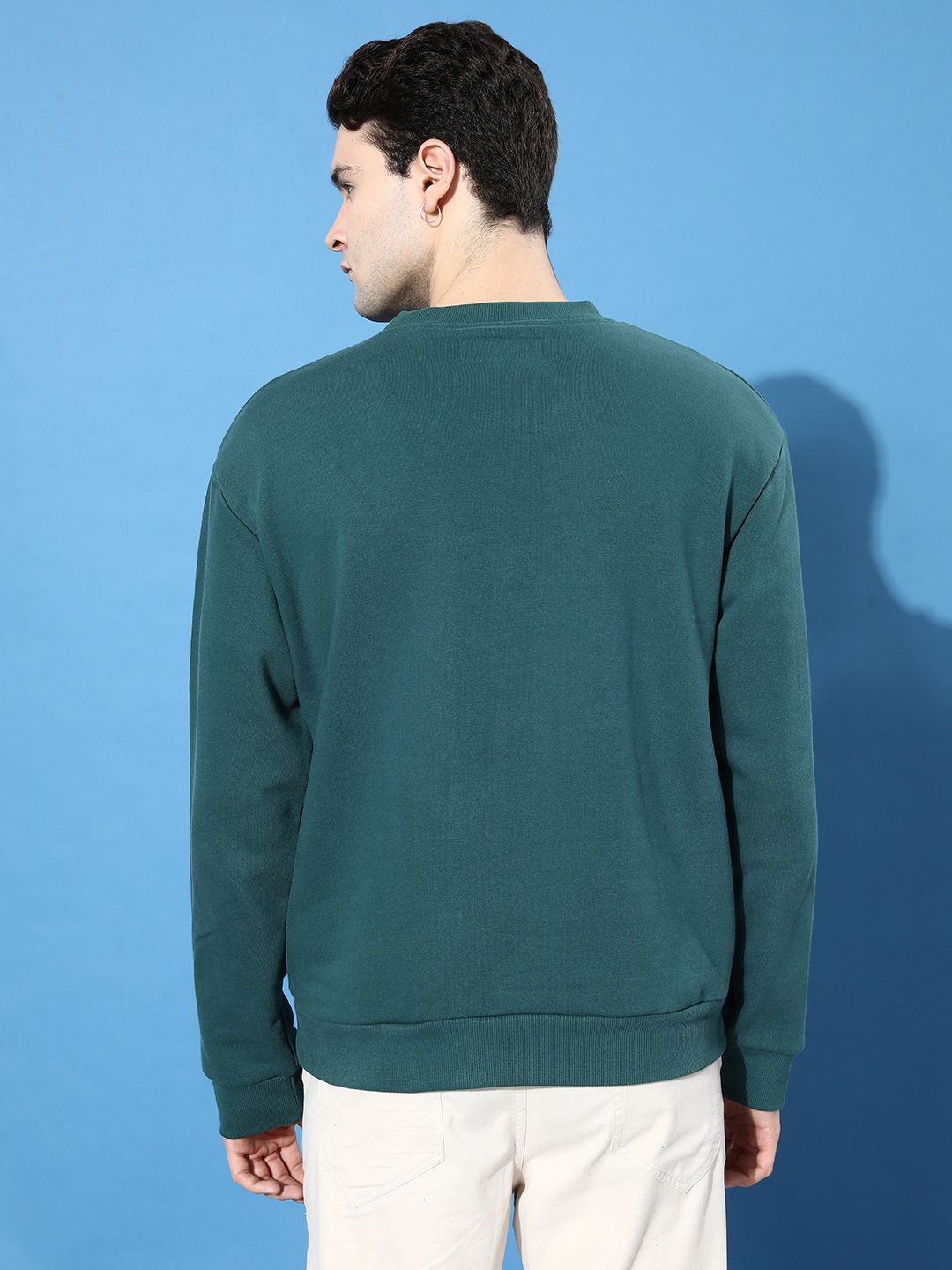 Difference of Opinion Men Printed Oversized Fleece Sweatshirt