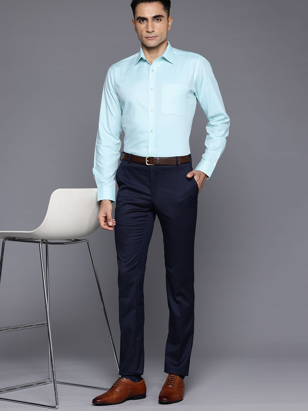 Raymond Pure Cotton Textured Slim Fit Formal Shirt