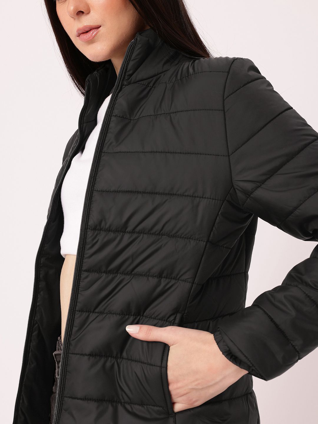 DressBerry Cozy Touch Mock Collar Padded Jacket