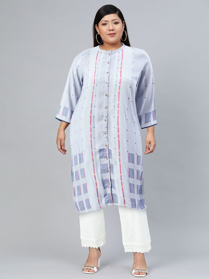W Women Geometric Print Straight Kurta