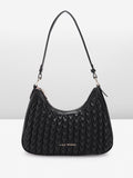 Lino Perros Women Textured Structured Shoulder Bag with Quilted Detail