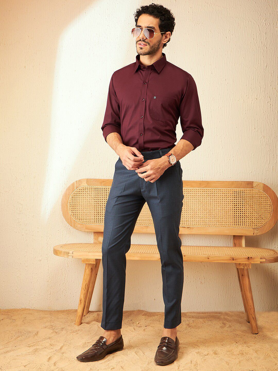 DENNISON Smart Spread Collar Cotton Formal Shirt