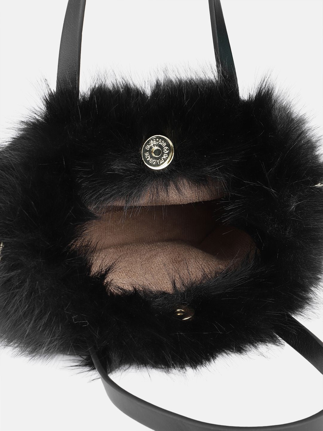 DressBerry Structured Handheld Bag With Fur