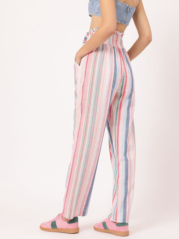 DressBerry Women Elevated Essentials Striped Trousers