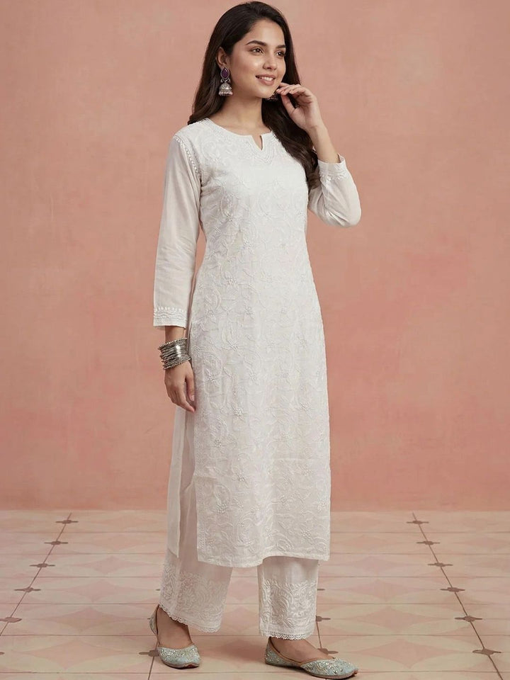 Rumah Wanita Chikankari Sulam Kurta Chikankari