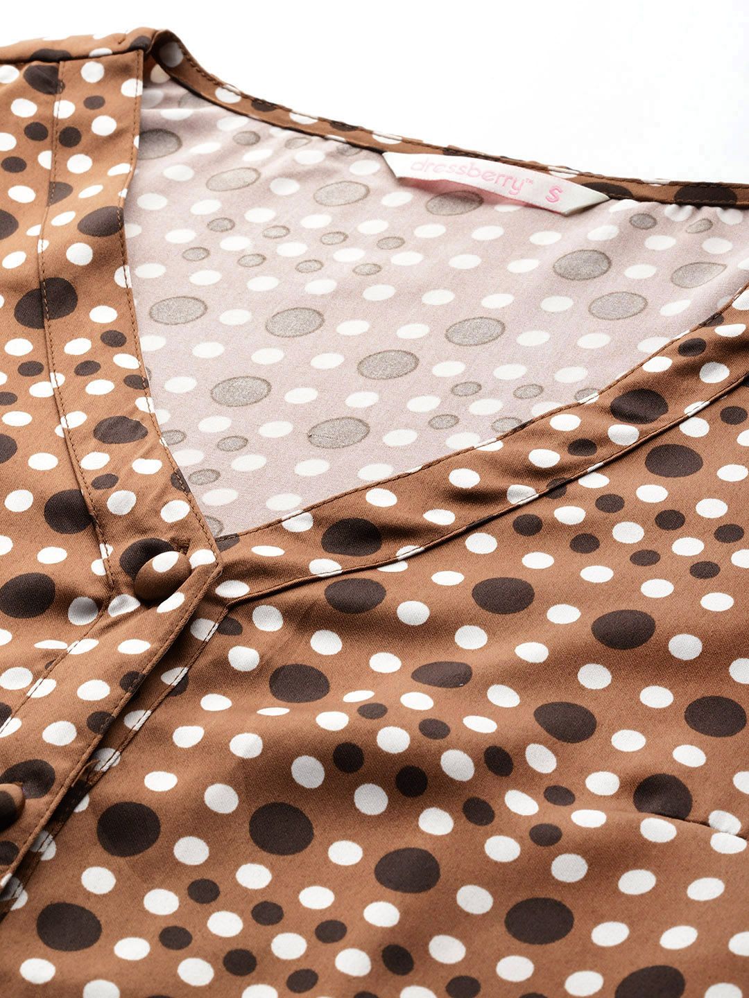 DressBerry Printed Bishop Sleeve A-Line Dress