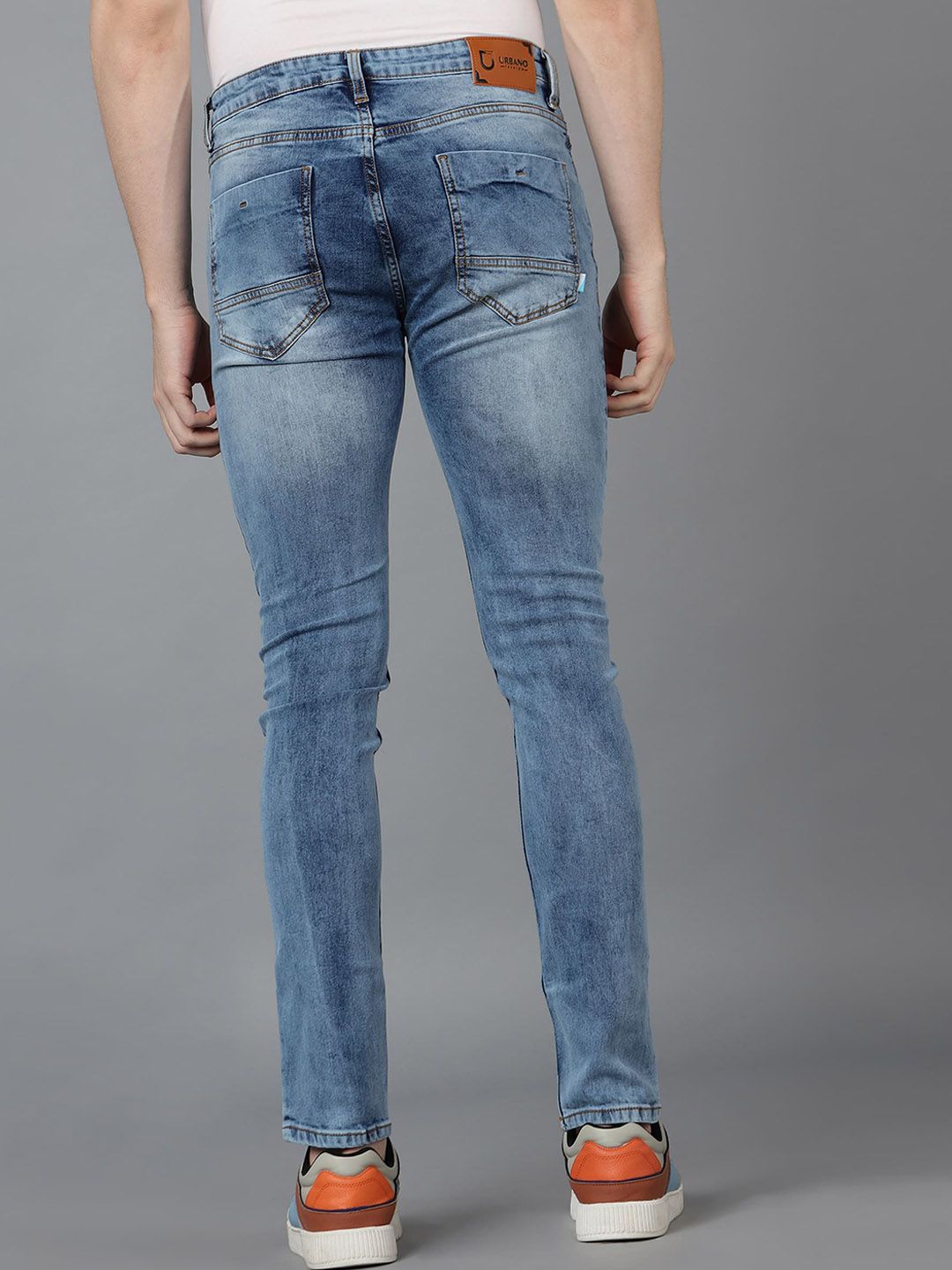 Urbano Fashion Men  Slim Fit Heavy Fade Stretchable Cotton Jeans