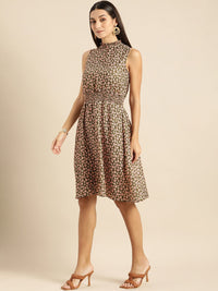 all about you Olive Green & Pink Floral Smocked Dress