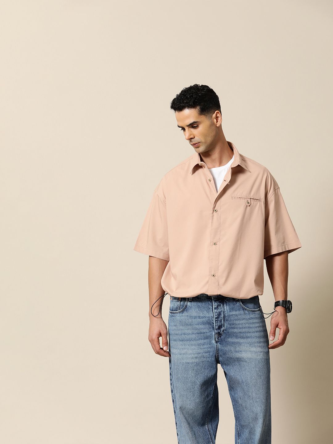 Mr Bowerbird Solid Oversized Casual Shirt