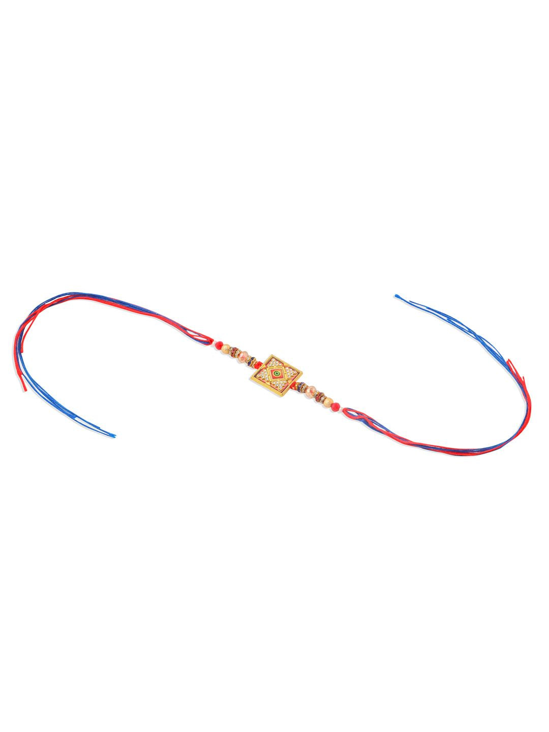NVR Unisex Multicolor Batu Tiruan Benang Rakhi dengan Roli Chawal
