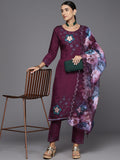 Indo Era Women Floral Embroidered Regular Sequinned Kurta with Trousers & With Dupatta