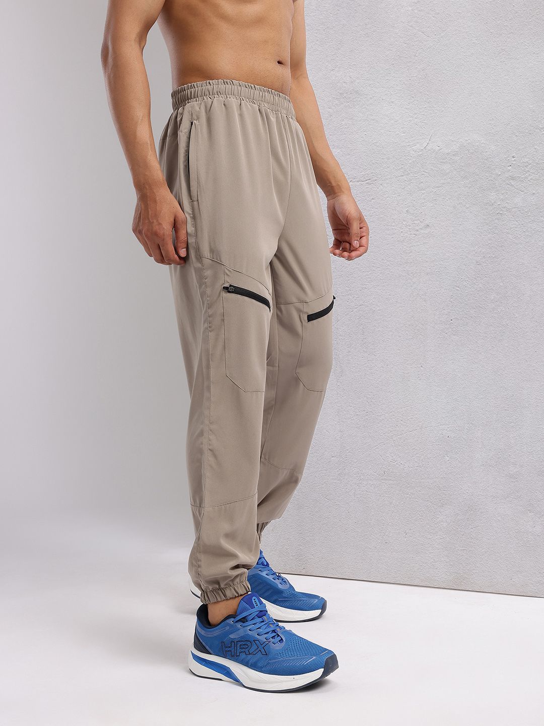 HRX by Hrithik Roshan Men Mid-Rise  Rapid-Dry Training Joggers with Zip Detailing